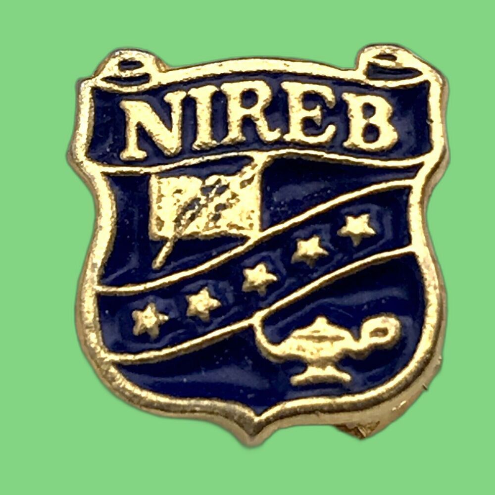 Nireb Vintage Lapel Pin Gold Tone Shield Crest Small